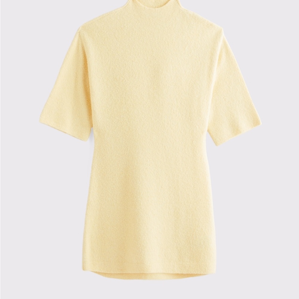 Abercrombie & Fitch Short Sleeve Boucle Mini Sweater Dress